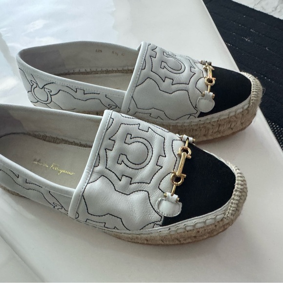 Salvatore Ferragamo Black and White Espadrilles - Picture 1 of 8